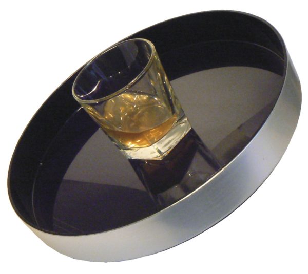 Round Brushed Aluminium Tray - Image 2