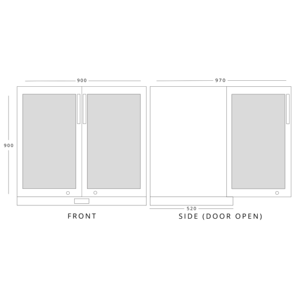 KoldBox KBC2 Double Hinged Door Bottle Cabinet - Image 2