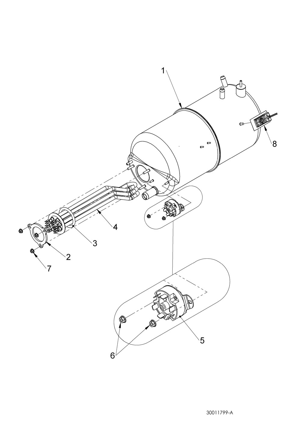 Rinse tank assembly WS 6kW (30011799)