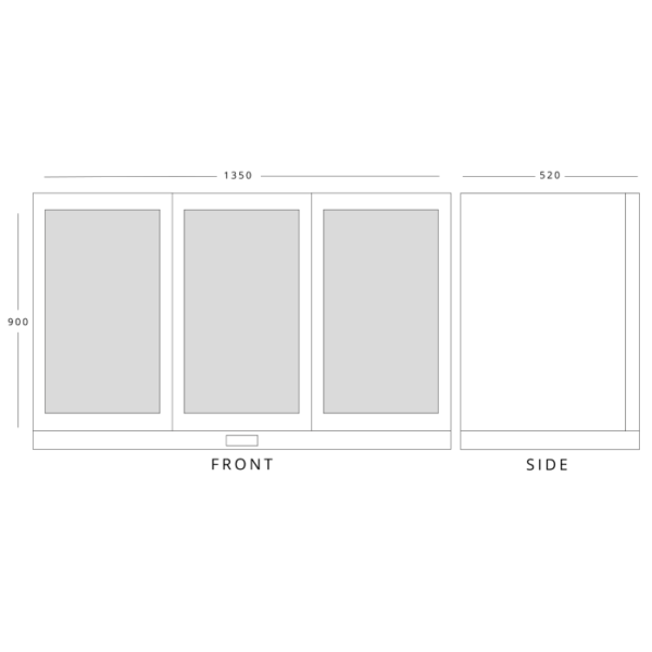 KoldBox KBC3SL Triple Sliding Door Under Counter Bottle Cabinet - Image 2