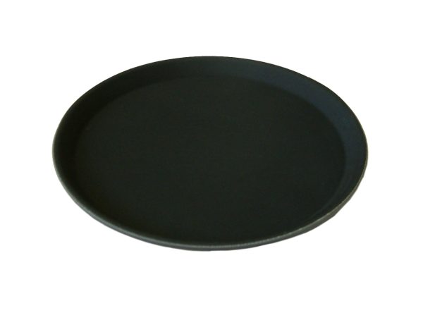 16″ Round Black Non Slip Tray