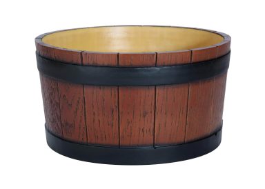 Barrel End Ice Tub Wood Grain Effect