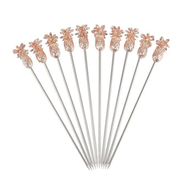 copper plated Pineapple garnish picks