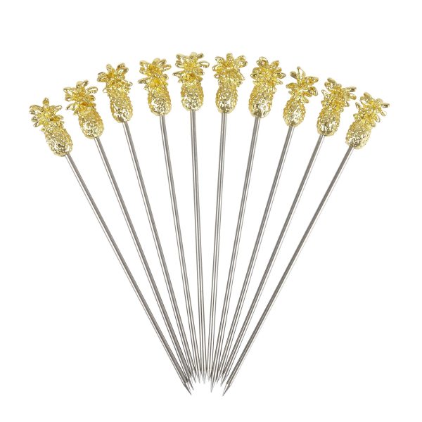 gold plated Pineapple garnish picks