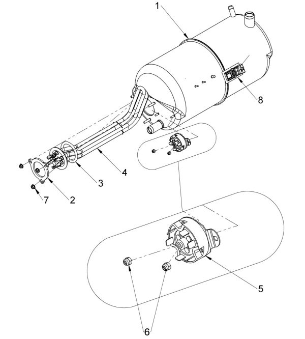 8.64kW - Boiler assembly P500A
