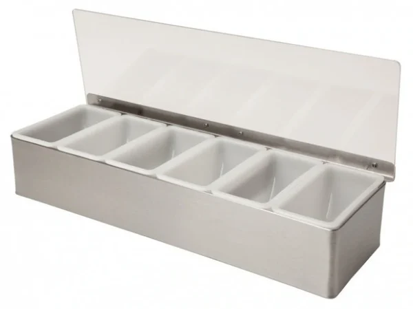 6 Part Stainless Steel Condiment Holder - Image 2
