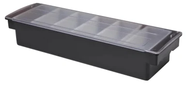 6 Part BLACK Plastic Condiment Holder