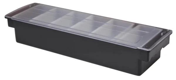 6 Part BLACK Plastic Condiment Holder