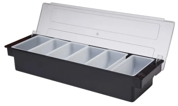 6 Part BLACK Plastic Condiment Holder - Image 2