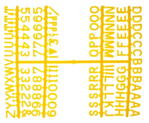 1/2 Inch Letter Set - (660 characters) Yellow