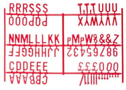 3/4 Inch Letter Set - (540 characters) Red