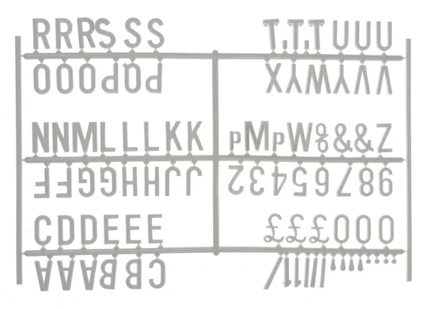 3/4 Inch Letter Set - (540 characters) White