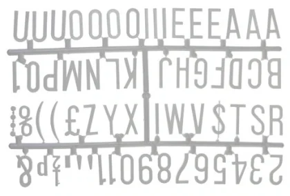 1 1/4 Inch Letter Set - (390 characters) White