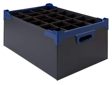 Glassware Box 500x345x200mm – Pk5 – c/w handles and inserts