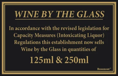 125ml & 250ml Law Sign
