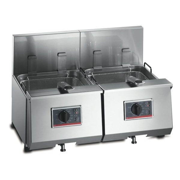 FriFri Profi+ 8 + 8 Electric Counter-top Twin Tank Fryer - 4 Baskets - W 720 mm - 2 x 6.9 kW