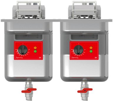 FriFri Super Easy 622 Electric Drop-in Twin Tank Fryer without Filtration – 2 Baskets – W 600 mm – 2 x 11.4 kW