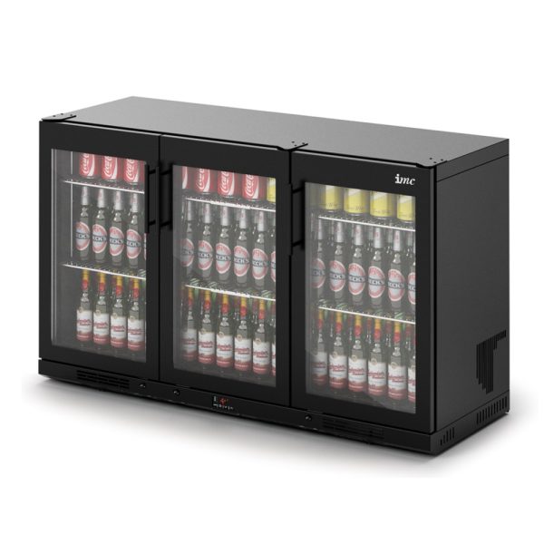 IMC Ventus V135 Bottle Cooler [Front Load] - Full Front Glass Door - Black Painted Frame - H 800 mm - W 1350 mm - R290