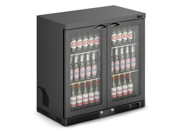 IMC Mistral M90 Bottle Cooler [Front Load] - Glass Door - Black Painted Frame - H 900 mm - W 900 mm - 0.232 kW - Image 2