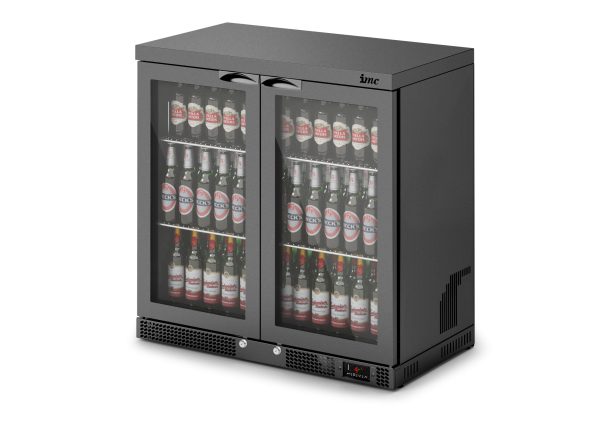 IMC Mistral M90 Bottle Cooler [Front Load] - Glass Door - Black Painted Frame - H 900 mm - W 900 mm - 0.232 kW