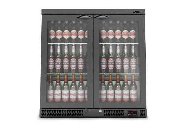 IMC Mistral M90 Bottle Cooler [Front Load] - Glass Door - Black Painted Frame - H 900 mm - W 900 mm - 0.232 kW - Image 3