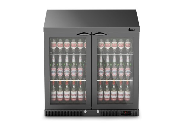 IMC Mistral M90 Bottle Cooler [Front Load] - Glass Door - Black Painted Frame - H 900 mm - W 900 mm - 0.232 kW - Image 4