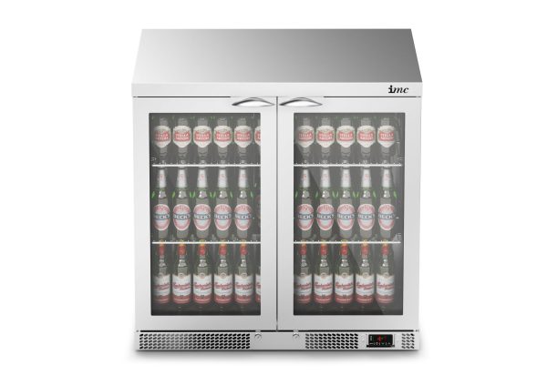 IMC Mistral M90 Bottle Cooler [Front Load] - Glass Door - Stainless Steel Frame - H 900 mm - W 900 mm - 0.232 kW