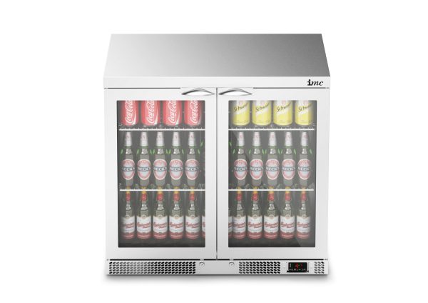 IMC Mistral M90 Bottle Cooler [Front Load] - Glass Door - Stainless Steel Frame - H 850 mm - W 900 mm - 0.232 kW
