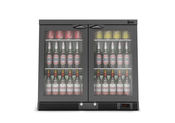 IMC Mistral M90 Bottle Cooler [Front Load] - Glass Door - Black Painted Frame - H 800 mm - W 900 mm - 0.232 kW - Image 2
