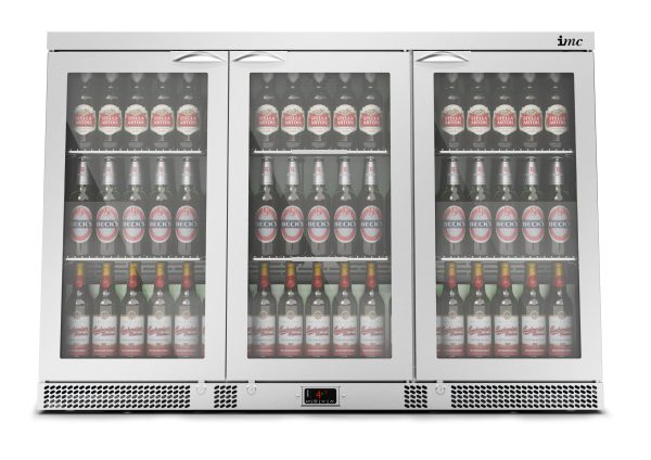 IMC Mistral M135 Bottle Cooler [Front Load] - Glass Door - Stainless Steel Frame - H 900 mm - W 1350 mm - 0.357 kW - Image 2
