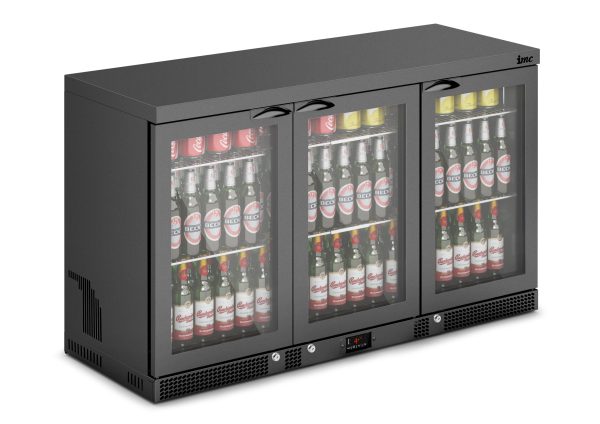 IMC Mistral M135 Bottle Cooler [Front Load] -  Glass Door - Black Painted Frame - H 800 mm - W 1350 mm - 0.357 kW - Image 4