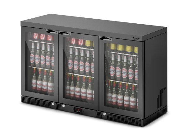 IMC Mistral M135 Bottle Cooler [Front Load] -  Glass Door - Black Painted Frame - H 800 mm - W 1350 mm - 0.357 kW - Image 3