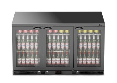 IMC Mistral M135 Bottle Cooler [Front Load] –  Glass Door – Black Painted Frame – H 800 mm – W 1350 mm – 0.357 kW