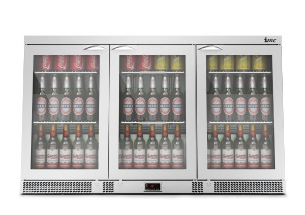 IMC Mistral M135 Bottle Cooler [Front Load] - Glass Door Door - Stainless Steel Frame - H 800 mm - W 1350 mm - 0.357 kW - Image 3