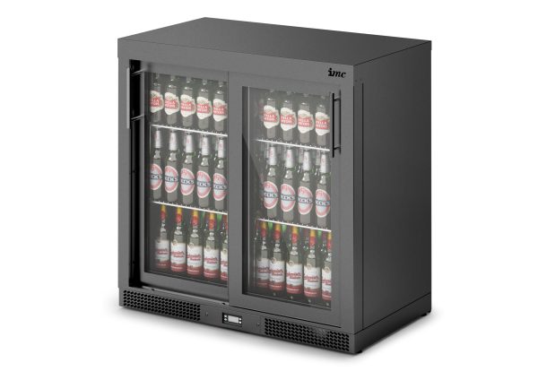 IMC Mistral M90 Bottle Cooler [Front Load] - Sliding Glass Doors - Black Painted Frame - H 900 mm - W 900 mm - 0.46 kW - Image 3