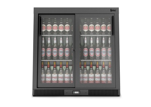IMC Mistral M90 Bottle Cooler [Front Load] - Sliding Glass Doors - Black Painted Frame - H 900 mm - W 900 mm - 0.46 kW - Image 2