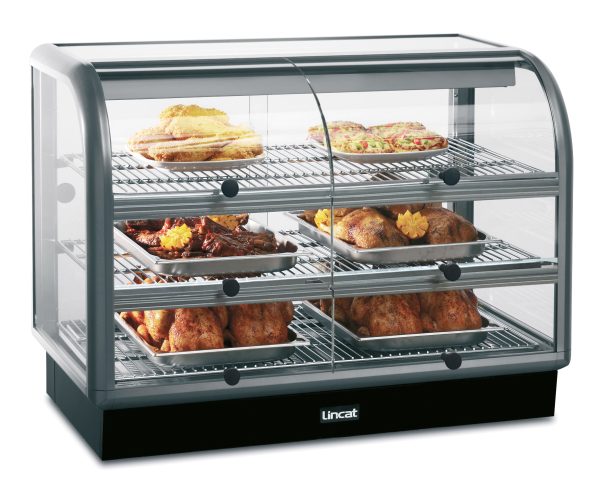 Lincat Seal 650 Series Counter-top Curved Front Heated Merchandiser - Self-Service - W 1000 mm - 2.02 kW