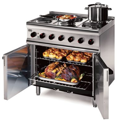Lincat Silverlink 600 Electric Free-standing Oven Range – Castors at Rear – 6 Plates – W 900 mm – 13.0 kW [1-Phase]