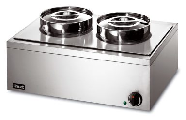 Lincat Lynx 400 Electric Counter-top Bain Marie – Wet Heat – inc. 2 x Round Pots – W 565 mm – 0.5 kW