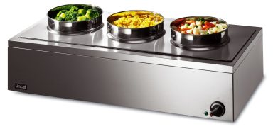 Lincat Lynx 400 Electric Counter-top Bain Marie – Wet Heat – inc. 3 x Round Pots – W 850 mm – 0.75 kW