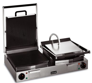 Lincat Lynx 400 Electric Counter-top Twin Ribbed Grill – Ribbed Upper & Smooth Lower Plates – W 623 mm – 4.5 kW