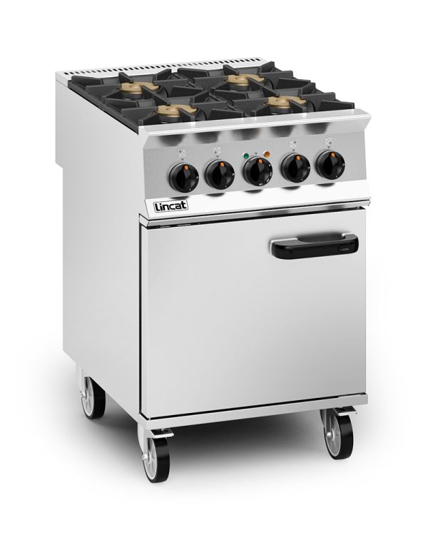 Lincat Opus 800 Dual Fuel [Propane Gas] Free-standing Oven Range - 4 Burners - W 600 mm - 26.8 kW