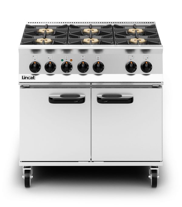 Lincat Opus 800 Dual Fuel [Natural Gas] Free-standing Oven Range - 6 Burners - W 900 mm - 45.0 kW - Image 3