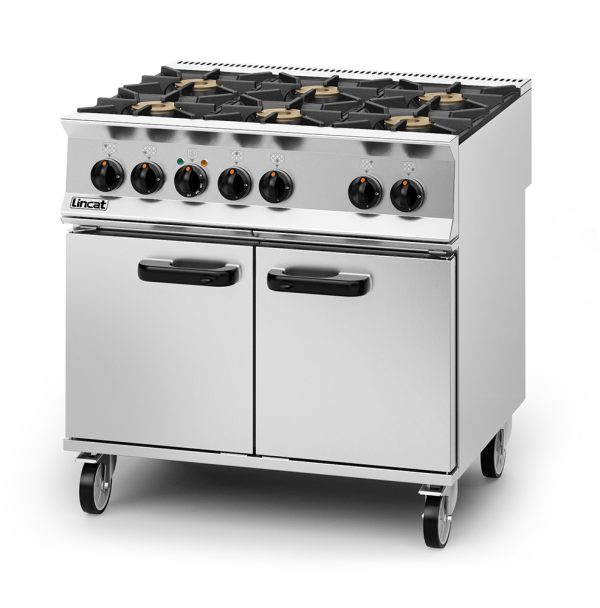 Lincat Opus 800 Dual Fuel [Propane Gas] Free-standing Oven Range - 6 Burners - W 900 mm - 40.2 kW - Image 2