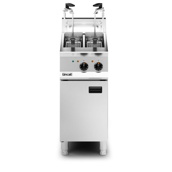 Lincat Opus 800 Electric Free-standing Twin Tank Fryer with Pumped Filtration - 2 Baskets - W 400 mm - 14.0 kW - Image 2