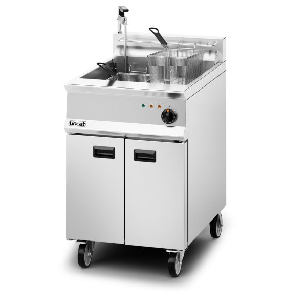 Lincat Opus 800 Electric Free-standing Single Tank Fryer with Pumped Filtration - 2 Baskets - W 600 mm - 22.0 kW - Image 2