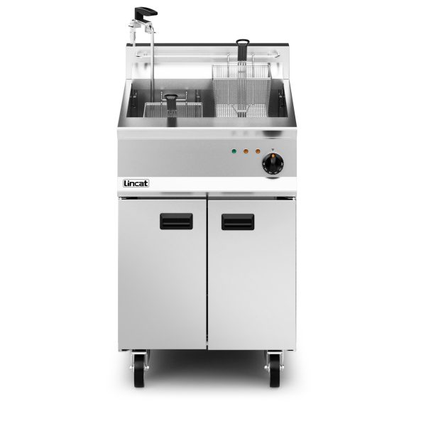 Lincat Opus 800 Electric Free-standing Single Tank Fryer with Pumped Filtration - 2 Baskets - W 600 mm - 22.0 kW - Image 3