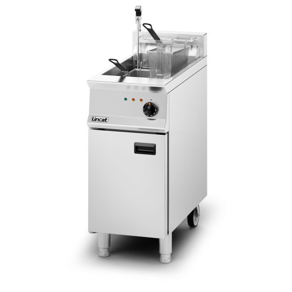 Lincat Opus 800 Electric Free-standing Single Tank Fryer with Pumped Filtration - 2 Baskets - W 400 mm - 14.0 kW