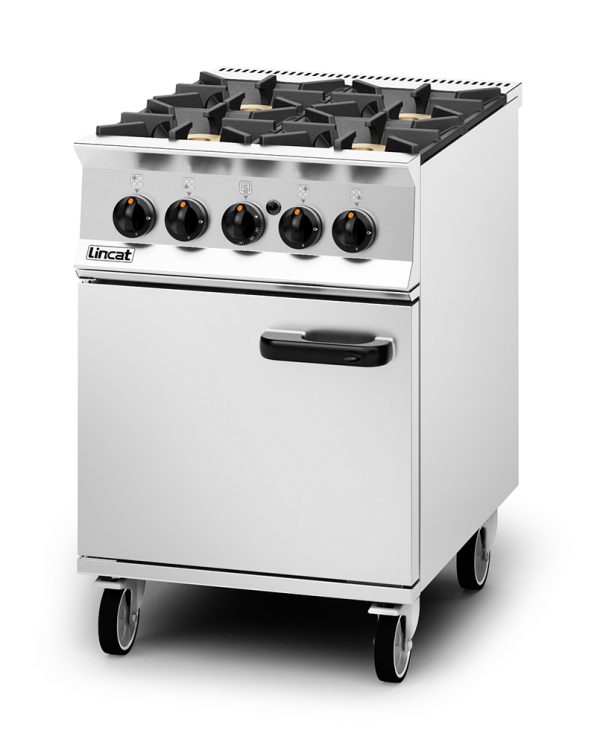 Lincat Opus 800 Natural Gas Free-standing Oven Range [R/Hand Door] - 4 Burners - W 600 mm - 36.8 kW - Image 2