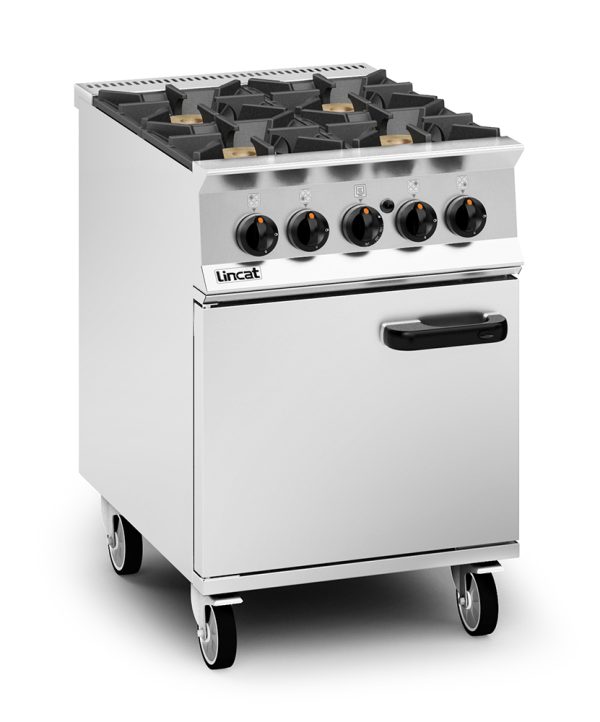 Lincat Opus 800 Propane Gas Free-standing Oven Range [R/Hand Door] - 4 Burners - W 600 mm - 33.6 kW